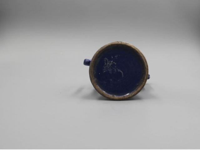 清代     霁蓝釉盖壶